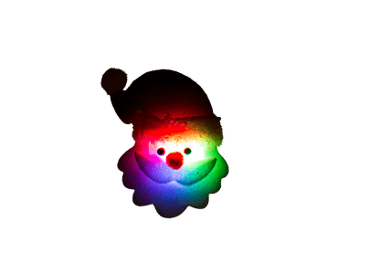 Fabric Santa pin with LED incl. batteries,