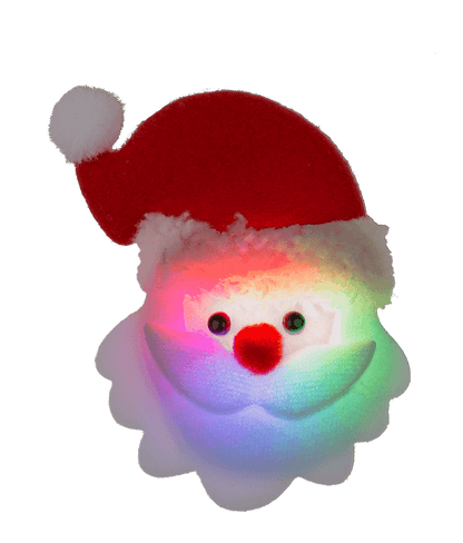 Fabric Santa pin with LED incl. batteries,