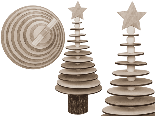 Christmas tree on wooden stand,