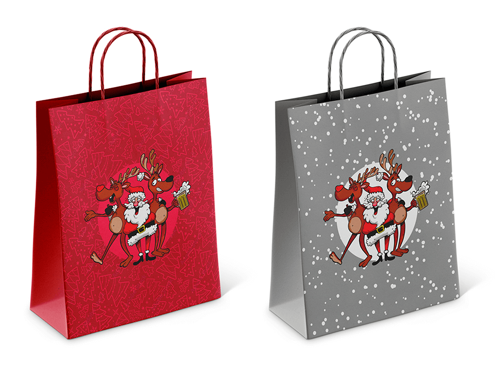 Paper gift bag, Crazy Santa,
