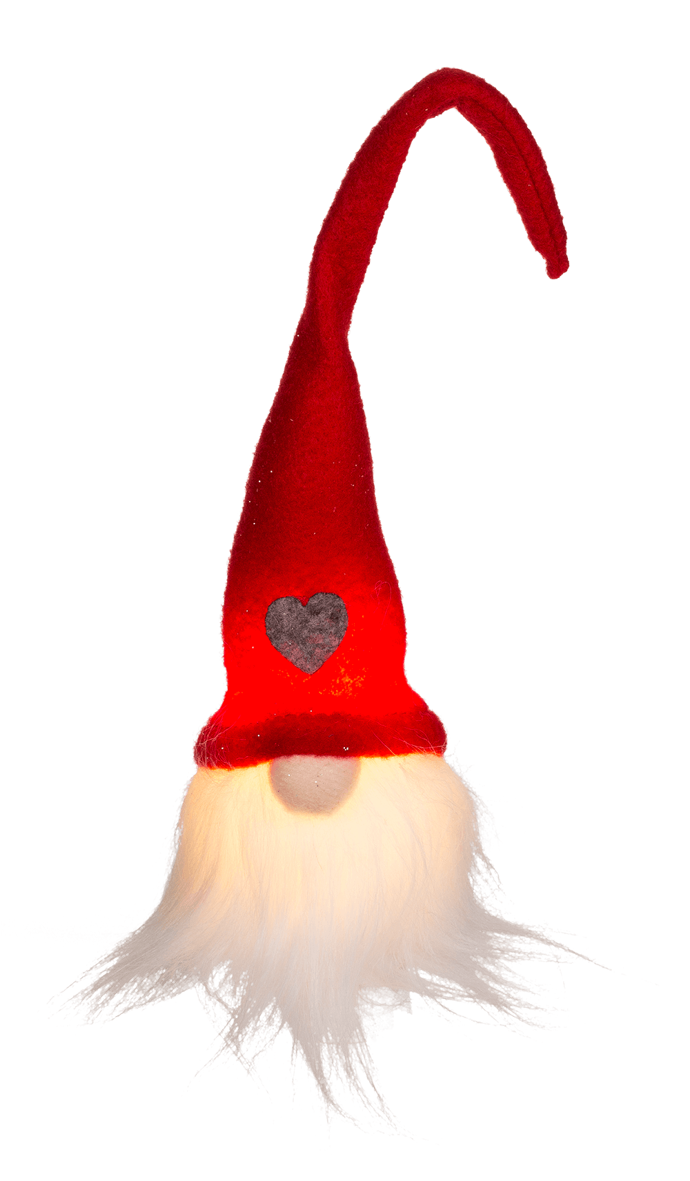 Fabric Christmas gnome with LED (incl. battery),