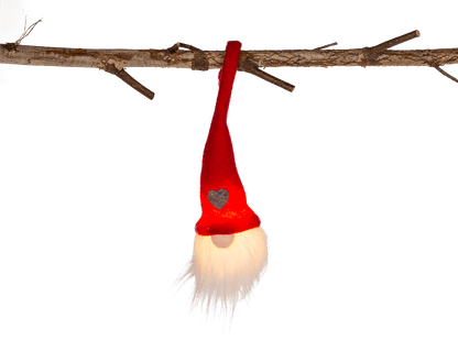 Fabric Christmas gnome with LED (incl. battery),