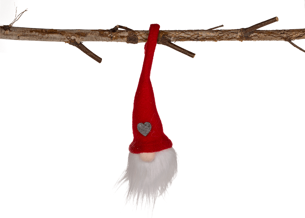 Fabric Christmas gnome with LED (incl. battery),