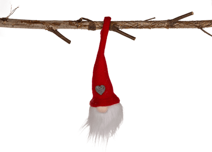 Fabric Christmas gnome with LED (incl. battery),