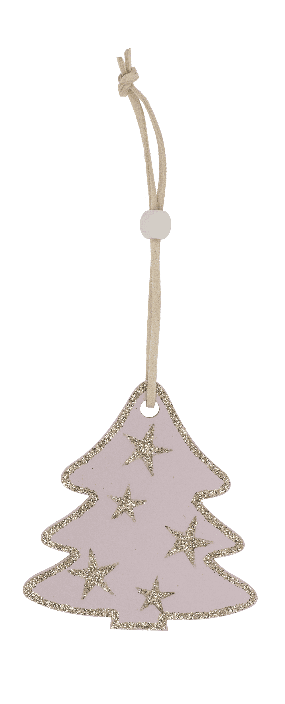 Rose colored wooden christmas hanger,