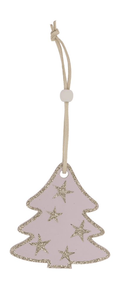 Rose colored wooden christmas hanger,