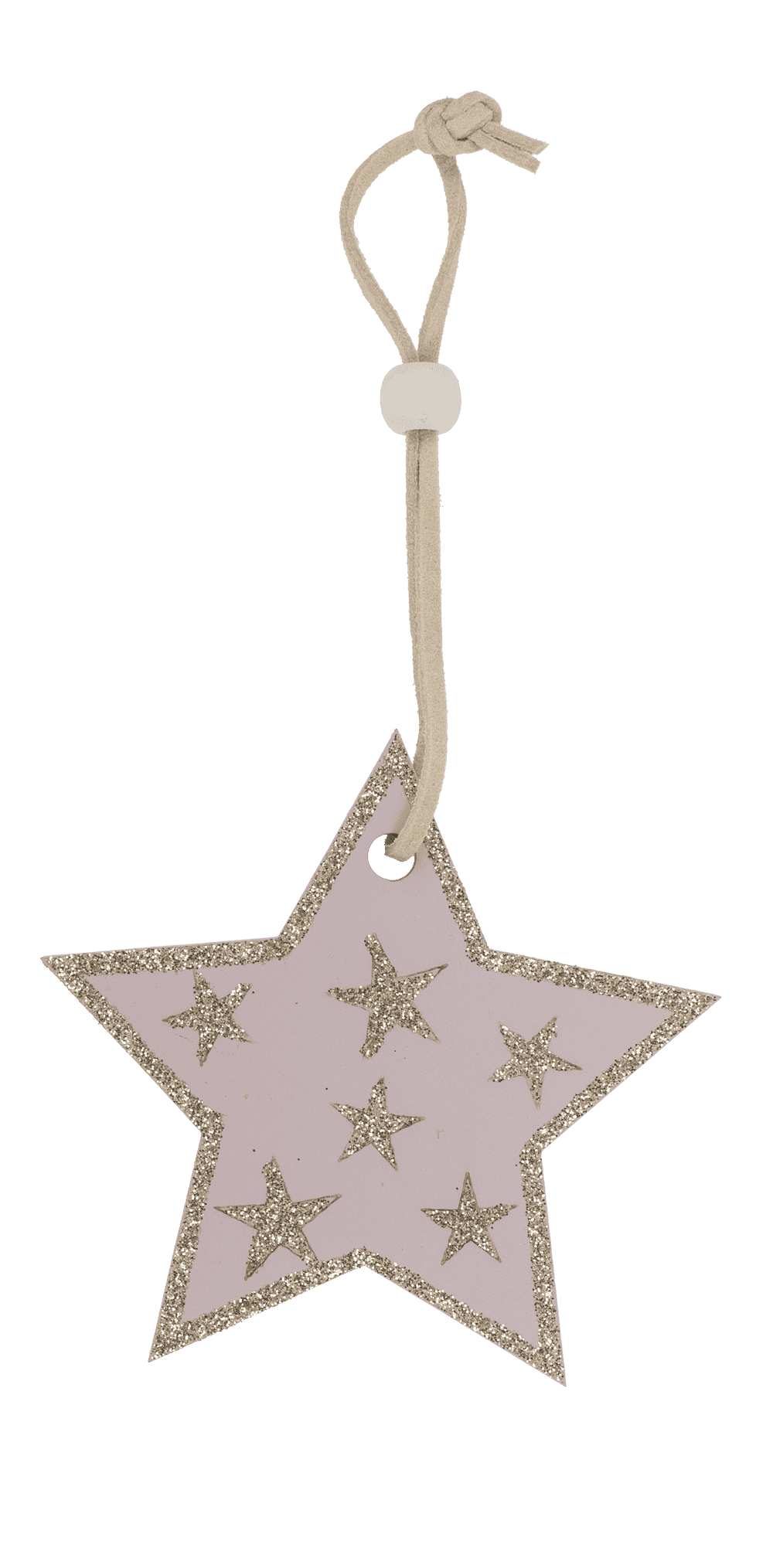 Rose colored wooden christmas hanger,