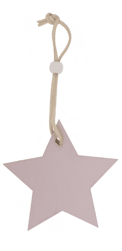 Rose colored wooden christmas hanger,