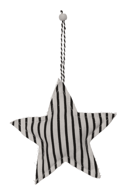 Creme coloured Fabric star & heart for hanging,