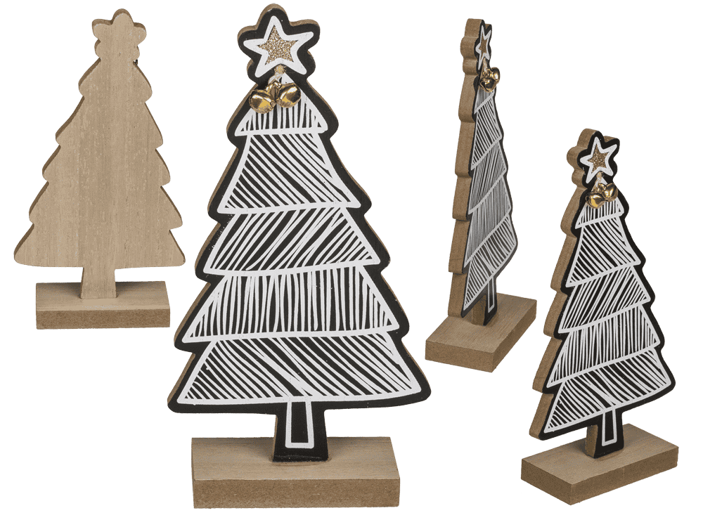 White/black colored wooden tree,