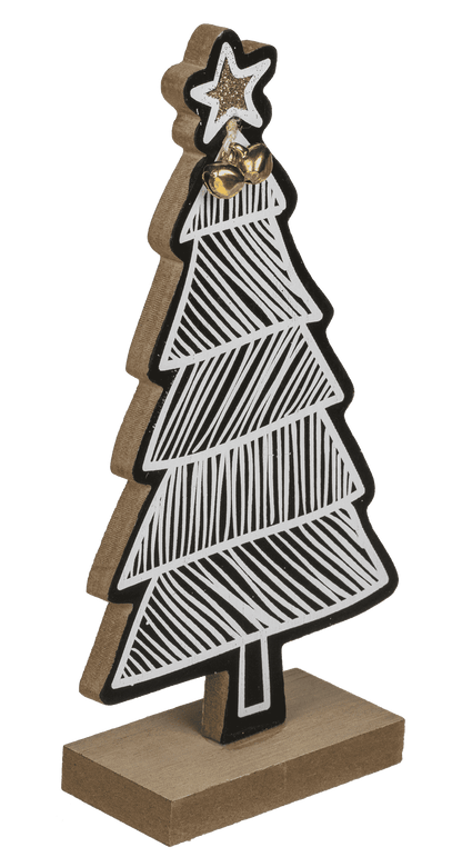 White/black colored wooden tree,