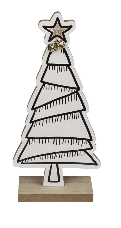 White/black colored wooden tree,