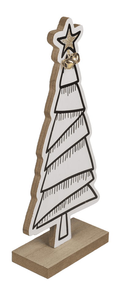 White/black colored wooden tree,