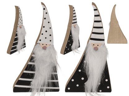 Black/White wooden christmas gnome,