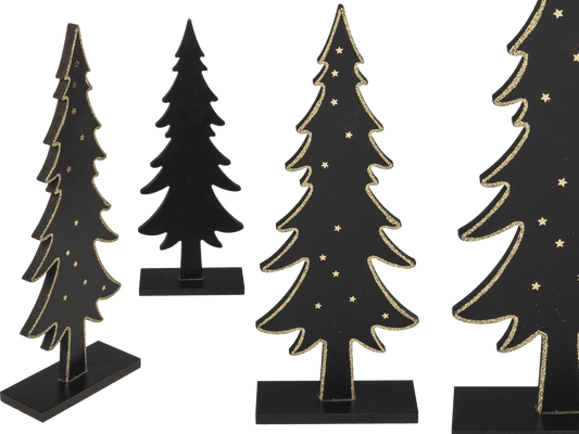 Black colored wooden tree with gold colored