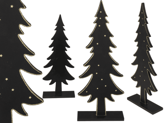 Black colored wooden tree with gold colored