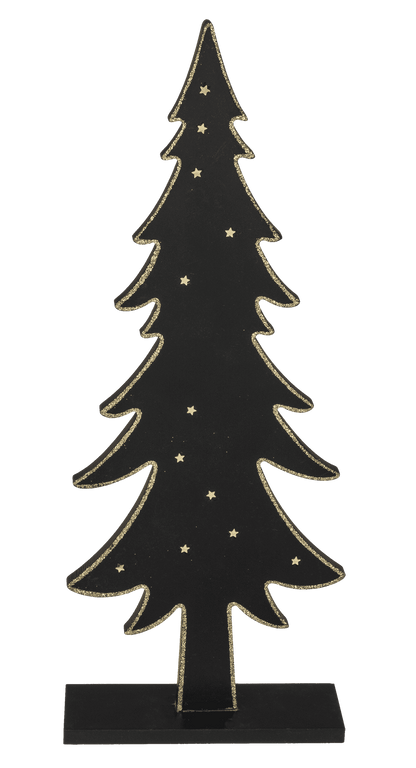 Black colored wooden tree with gold colored