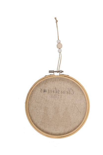 Round wooden frame with Jute, Christmas Time,