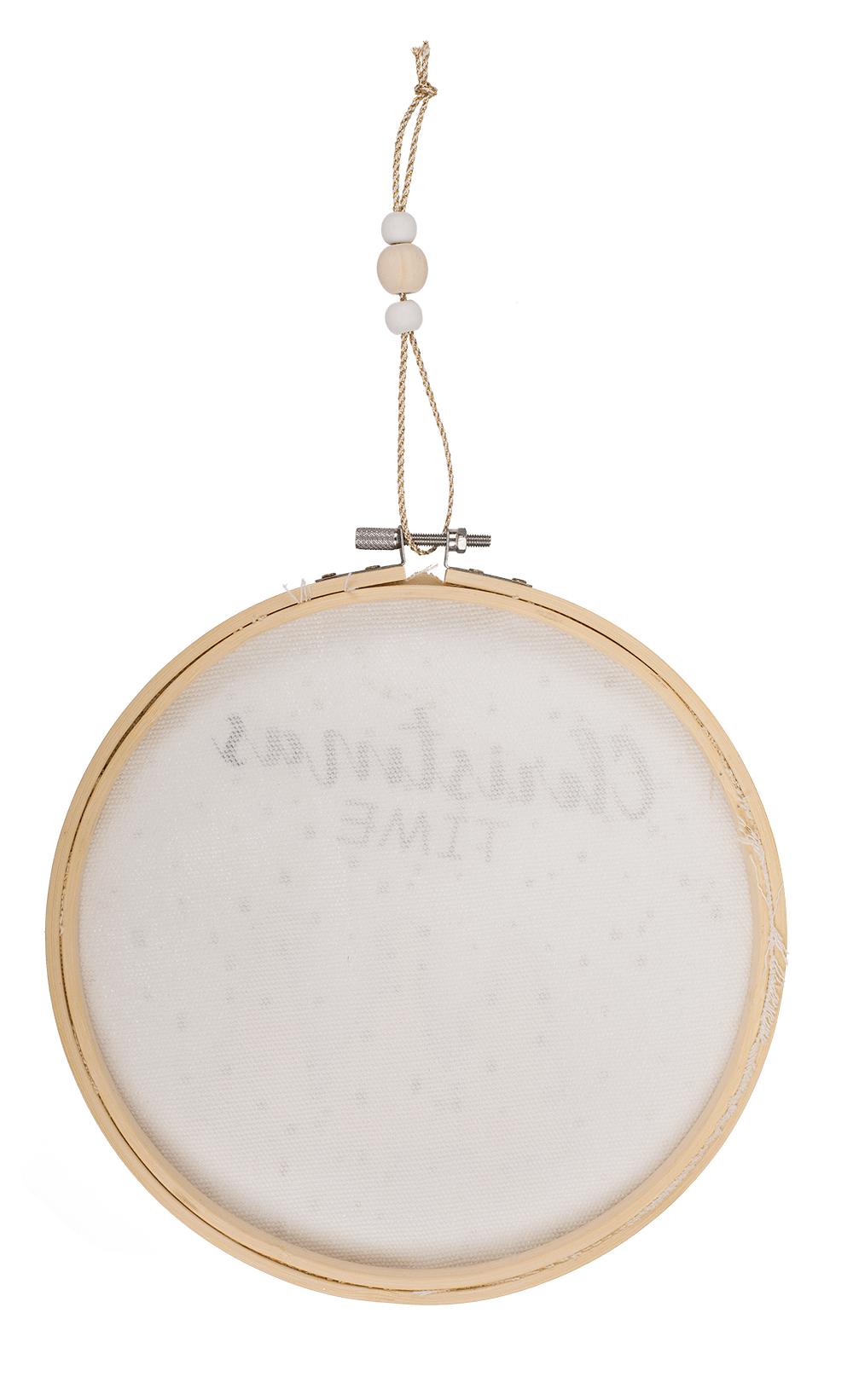 Round wooden frame with Jute, Christmas Time,