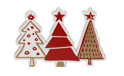 White/red colored trees, ca. 15 x 2 x 10 cm