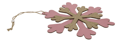 Wooden snowflake with glitter,