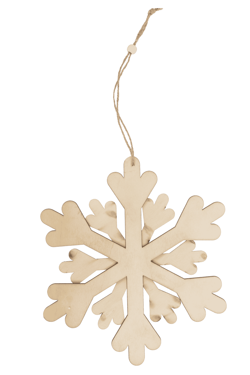 Wooden snowflake with glitter,