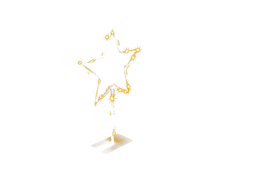 Metal-star with Jute decoration & LED,
