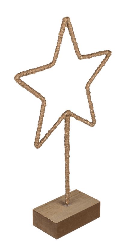 Metal-star with Jute decoration & LED,