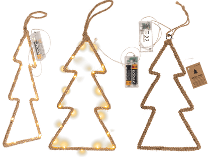 Metal tree with jute decoration & LED,