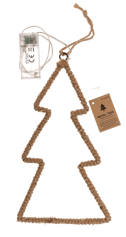 Metal tree with jute decoration & LED,