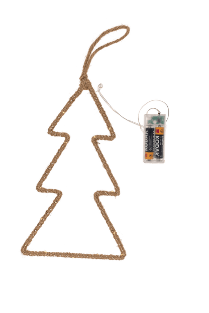 Metal tree with jute decoration & LED,