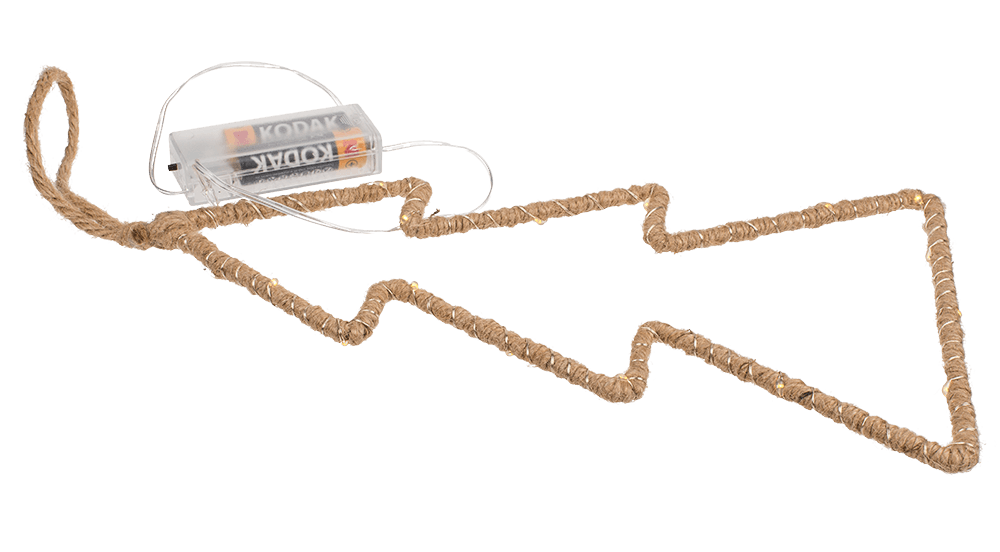 Metal tree with jute decoration & LED,