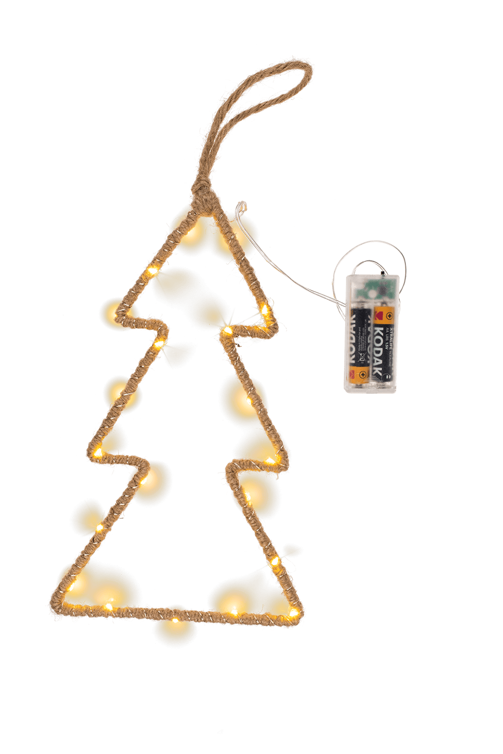 Metal tree with jute decoration & LED,