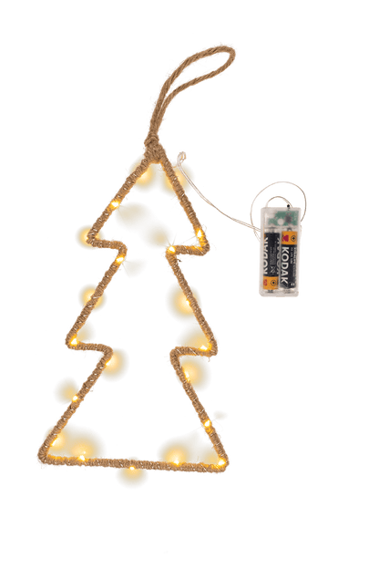 Metal tree with jute decoration & LED,