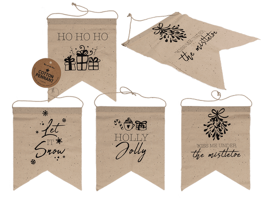 Natural colored pennant, Christmas,