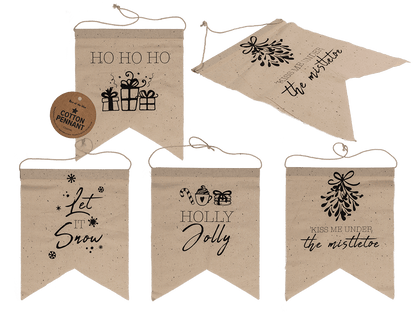 Natural colored pennant, Christmas,