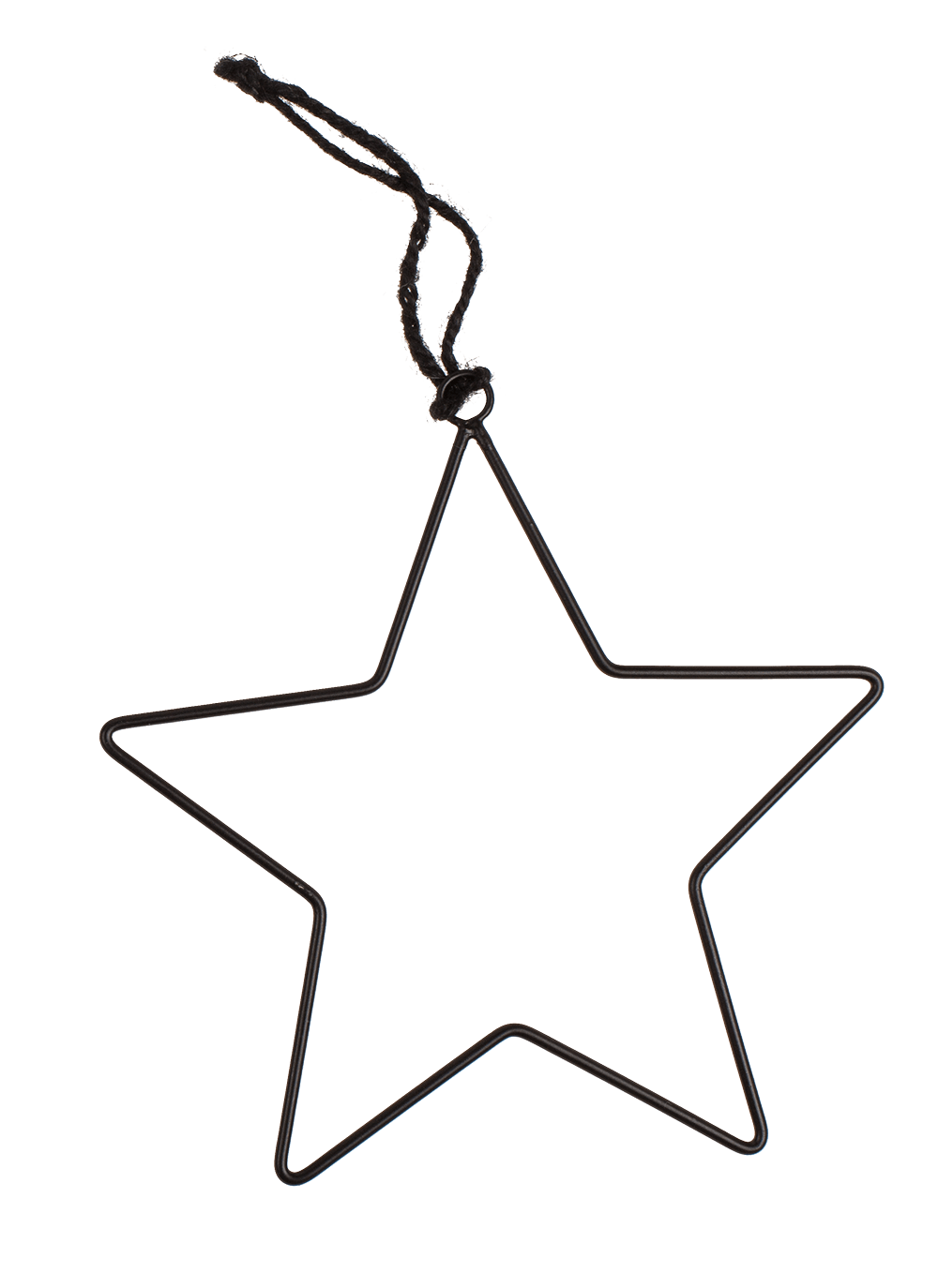 Black metal stars, for hanging, 4 pcs per set,