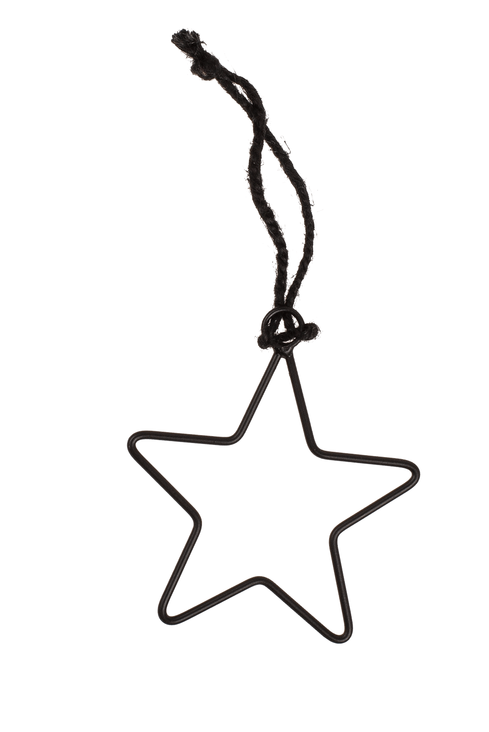 Black metal stars, for hanging, 4 pcs per set,
