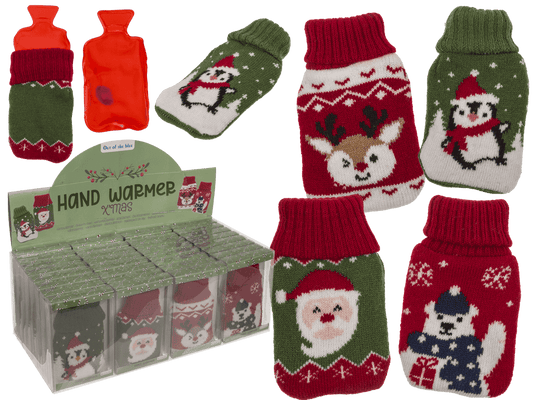 Hand warmer, X-MAS, with knitted cover,