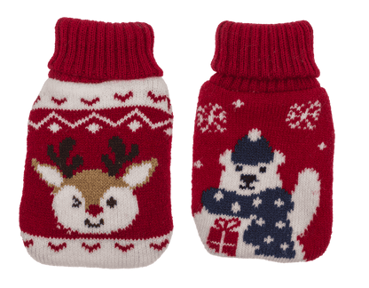 Hand warmer with knitted cover, X-MAS