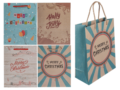 Paper gift bag, Retro Christmas,