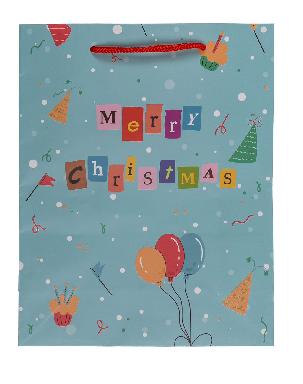 Paper gift bag, Retro Christmas,