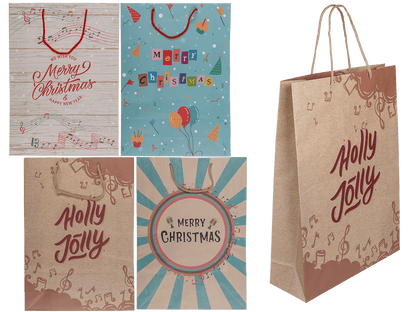 Paper gift bag, Retro Christmas,