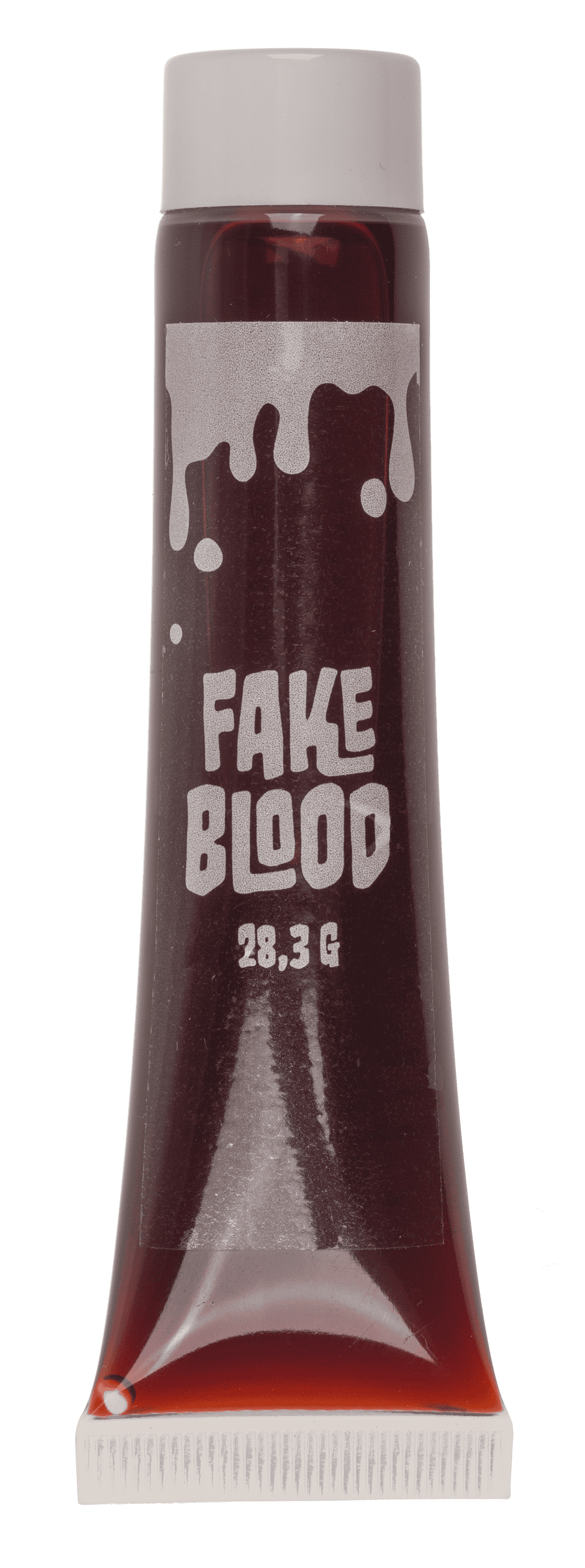 Fake blood with glow in the dark teeth,