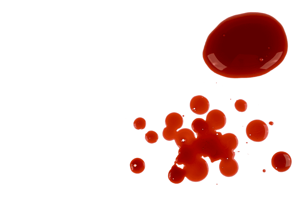 Fake blood with glow in the dark teeth,