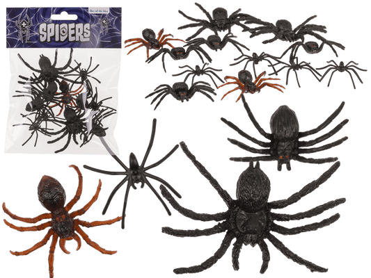 Spiders, set of 12 pcs. per polybag
