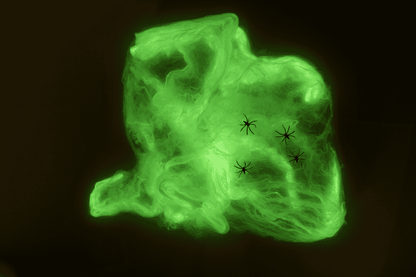 Spiderweb, Glow in the dark, incl. 4 spiders,