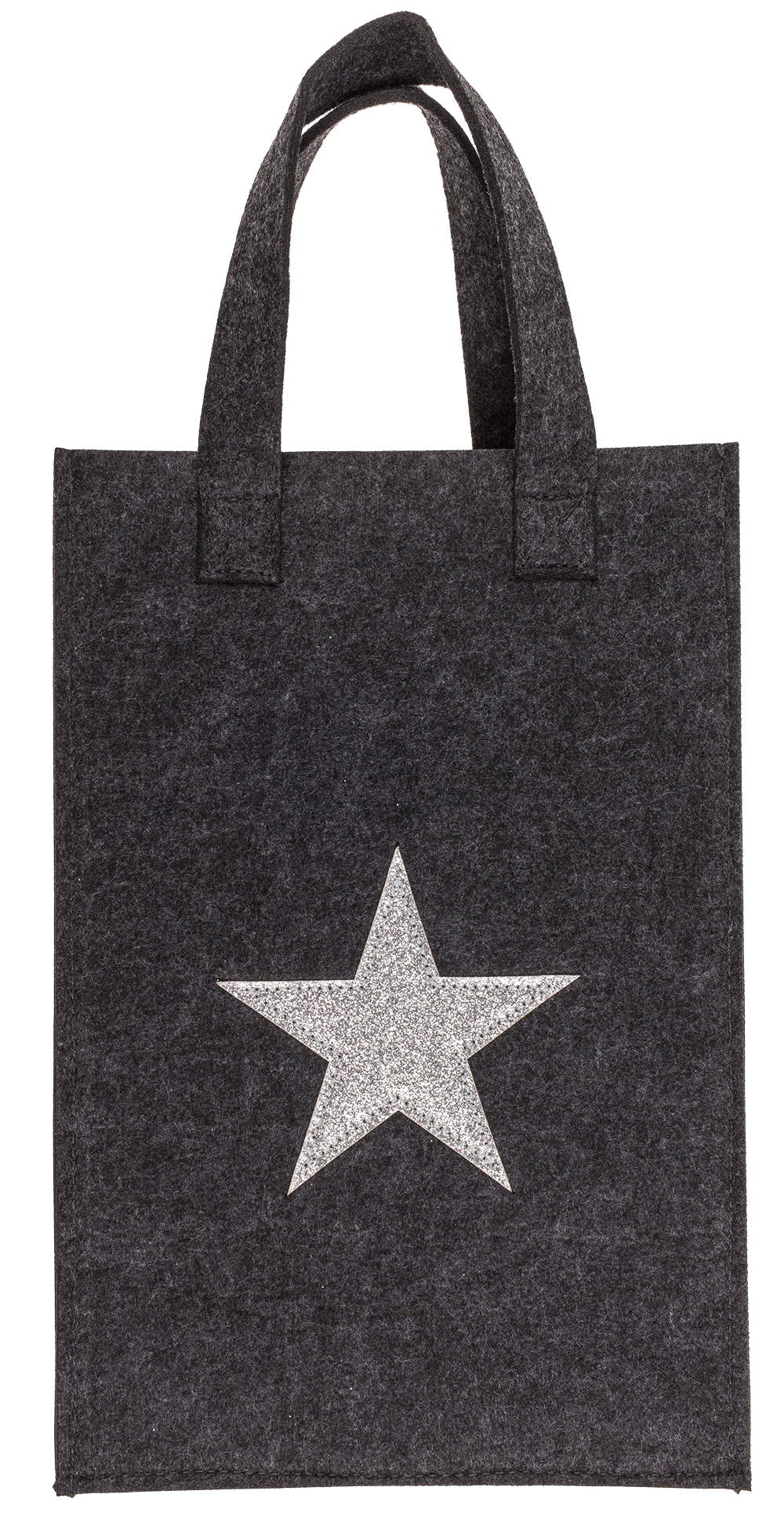 Grey gift bag, X-mas Greetings, felt material,