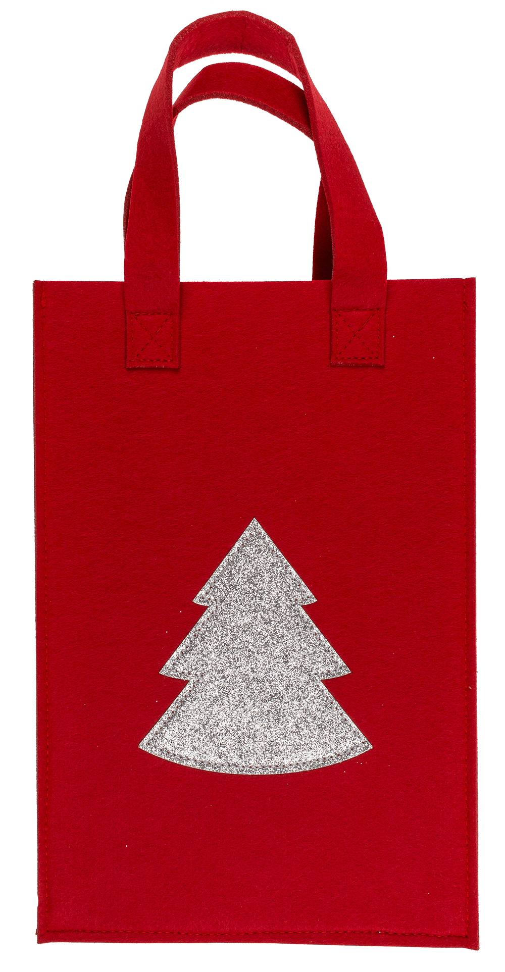 Red  gift bag, X-mas Greetings, felt material,