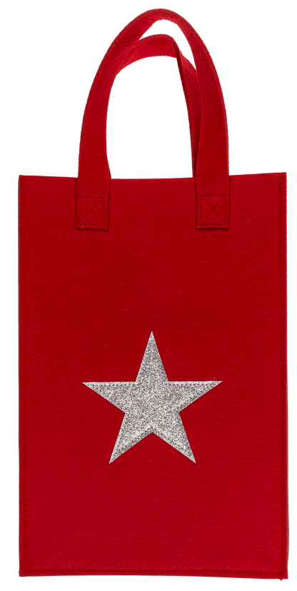 Red  gift bag, X-mas Greetings, felt material,